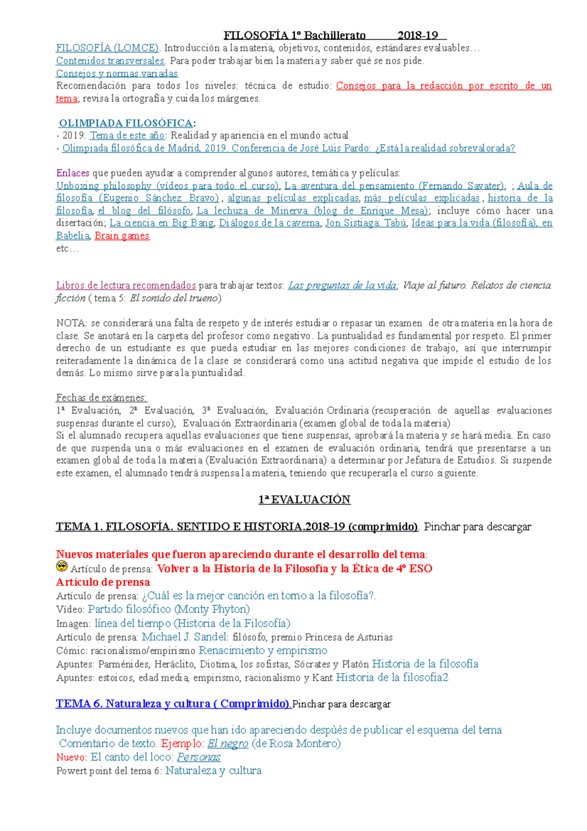 435307079 Filosofia 1 Bach Web IES 2018 19 FILOSOF A 1 Bachillerato 