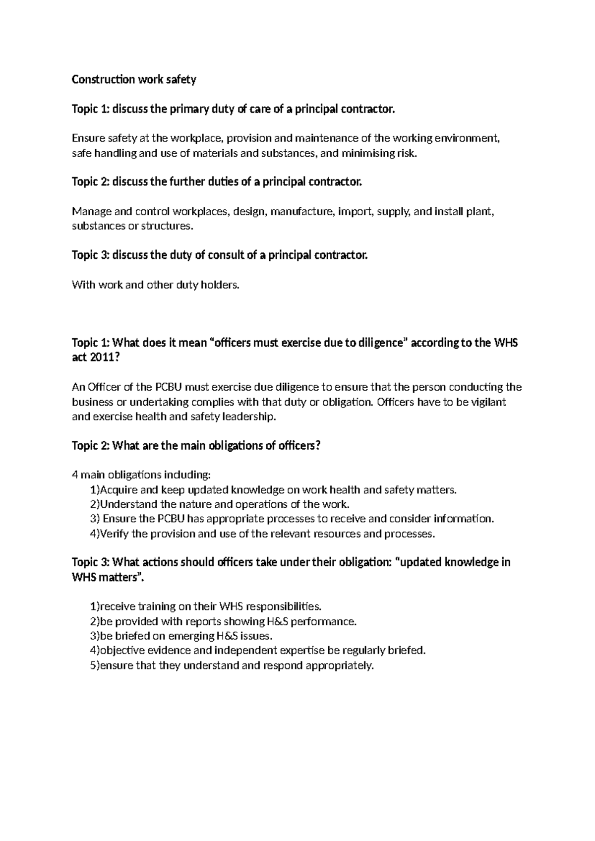 Construction work safety week 3 - Construction work safety Topic 1 ...