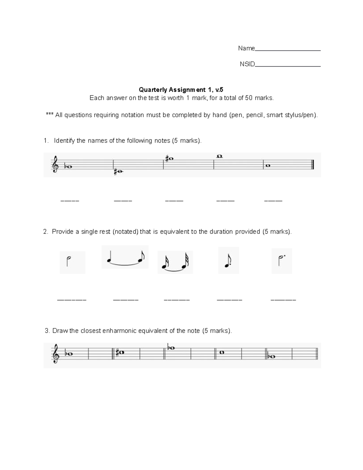 QA1.5 (2022) - IJJJJ - Name NSID Each answer on the test is worth 1 ...