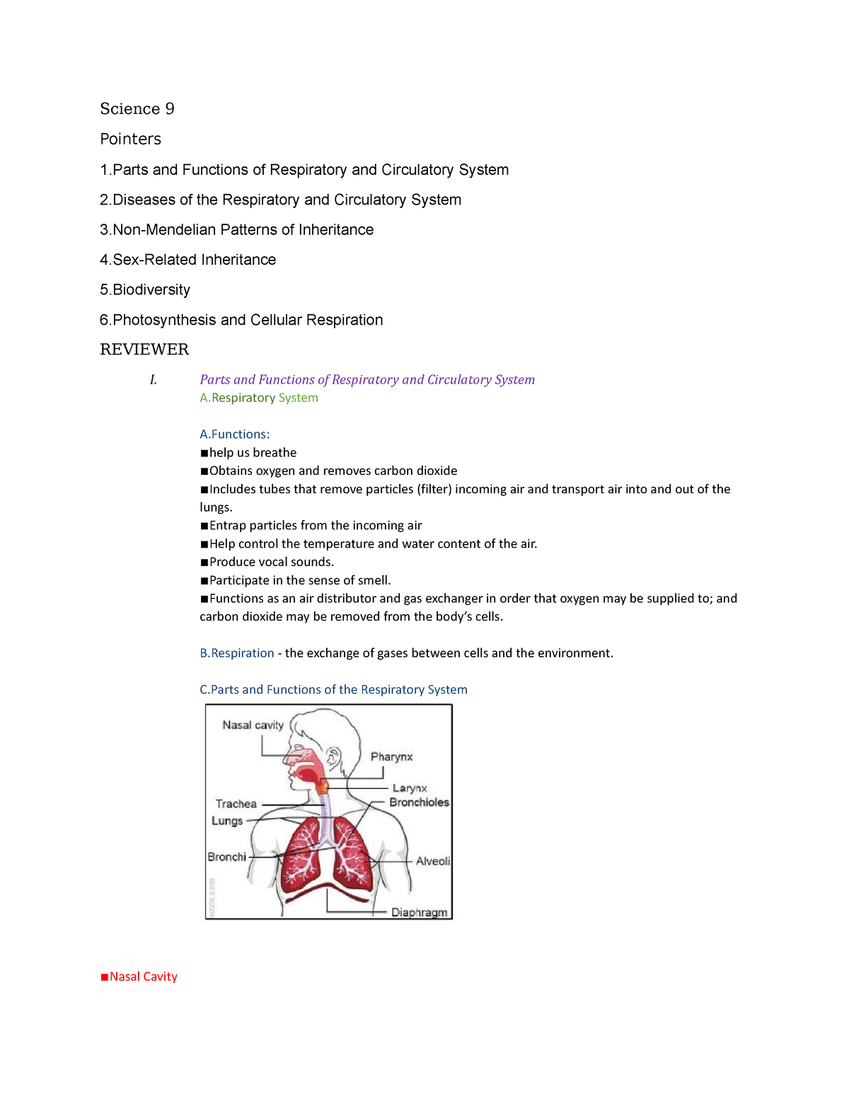 Science 9 - Quarter 1 Summarize lesson - Science 9 Pointers 1 and ...