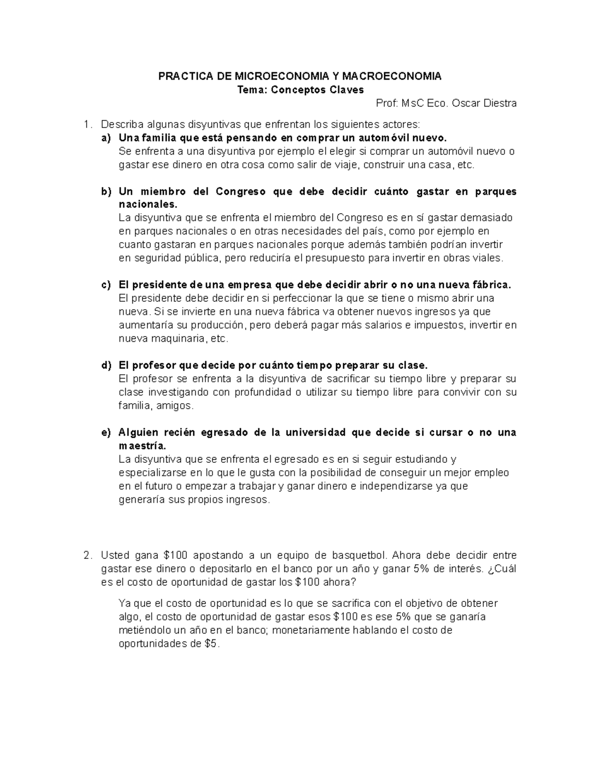 Practica Semana 1 Microeconomia Y Macroeconomia - PRACTICA DE ...