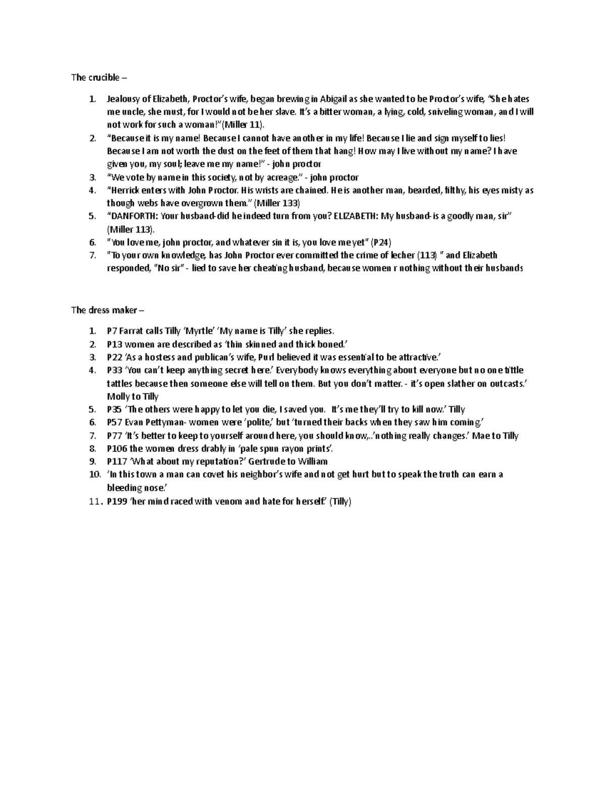 Quotes The crucible Jealousy of Elizabeth, Proctor’s wife, began