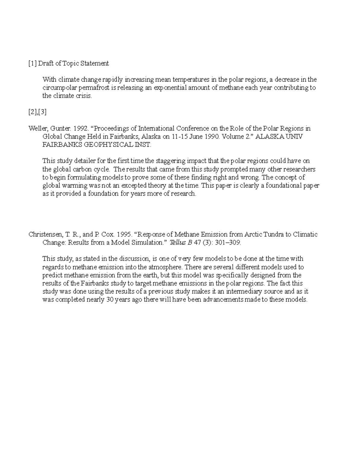 Annotated Bi B first part - [1] Draft of Topic Statement With climate ...
