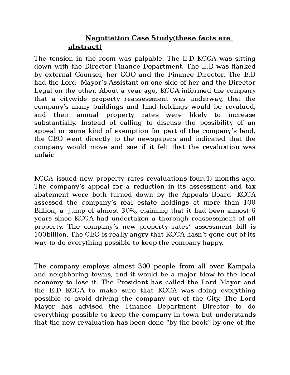 case study negotiation research