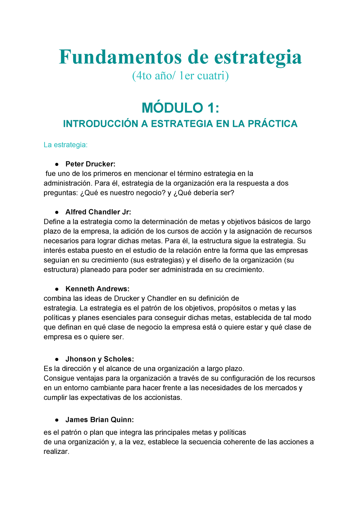 4to Año - Fundamentos DE Estrategia - Fundamentos De Estrategia (4to ...