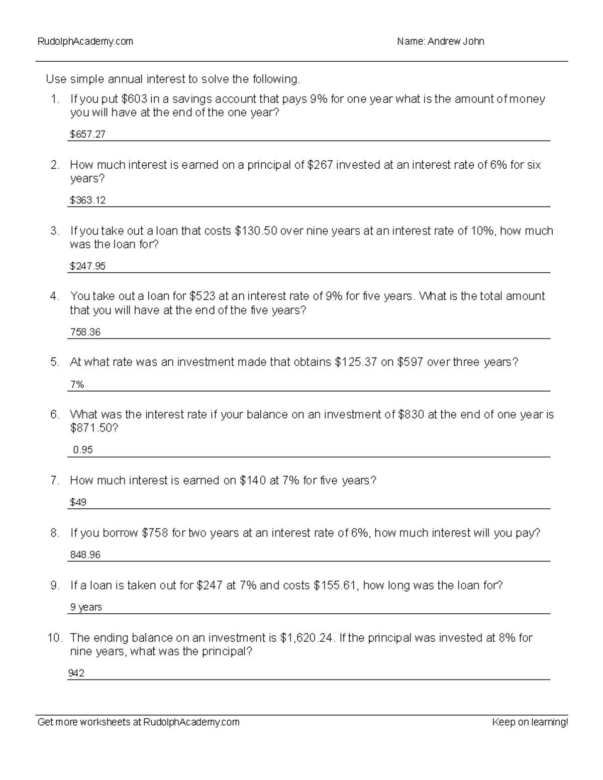 simple-interest-worksheet-b-rudolphacademy-name-andrew-john-use