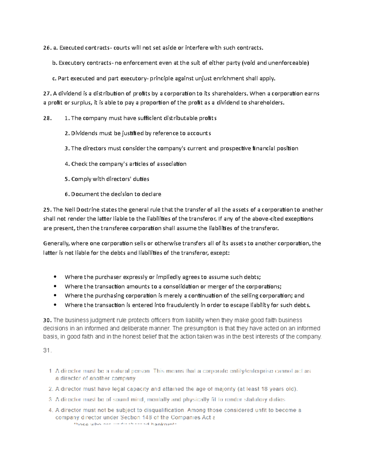Partnership and Corporation - II - a. Executed contracts- courts will ...