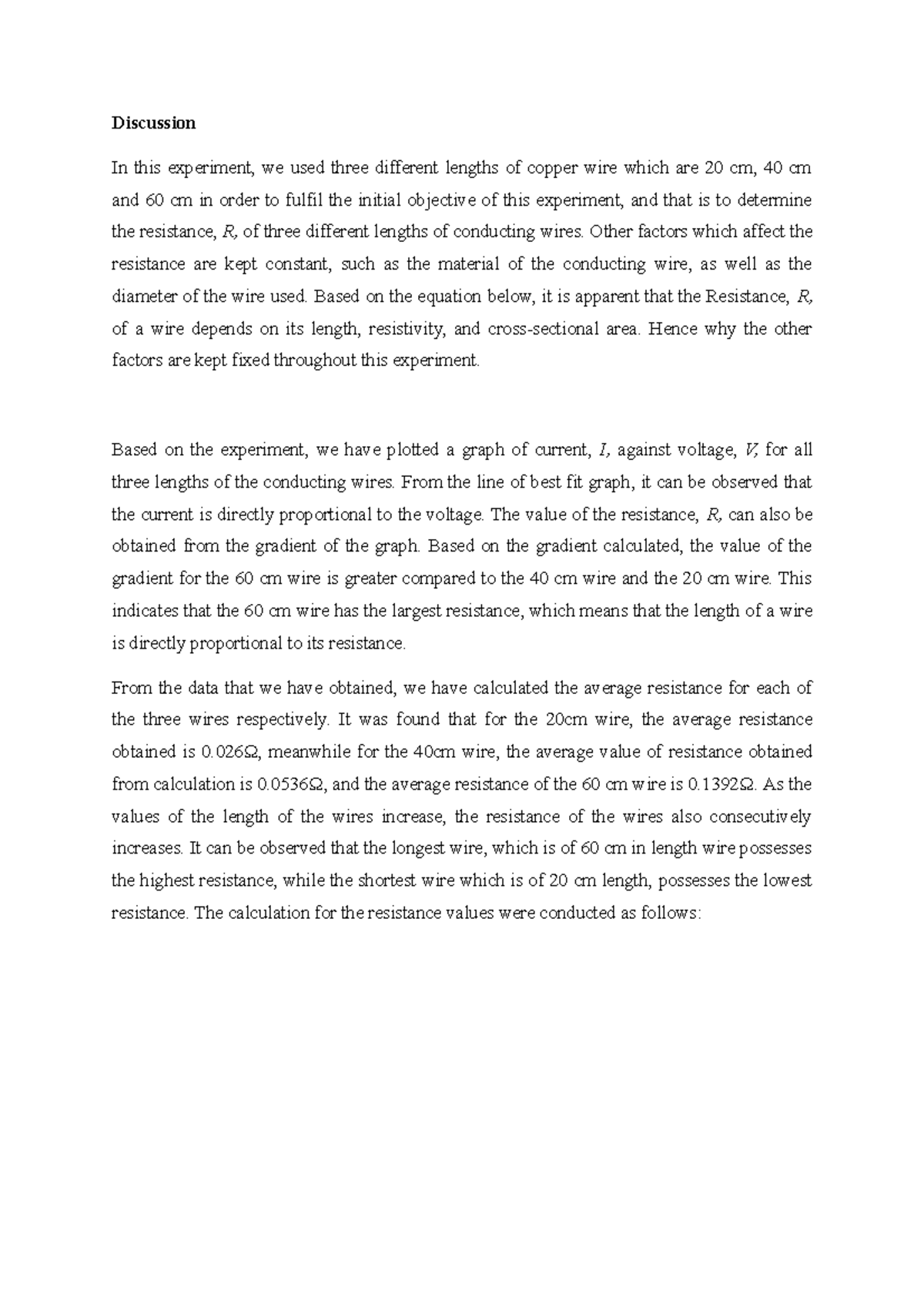 Discussion PHY098 Experiment i Discussion In this experiment, we used