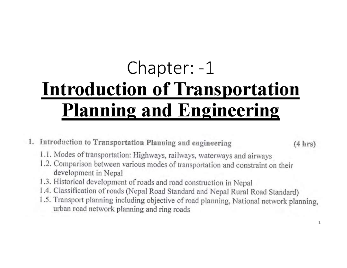 Transportation/Modes - Chapter: - Introduction Of Transportation ...