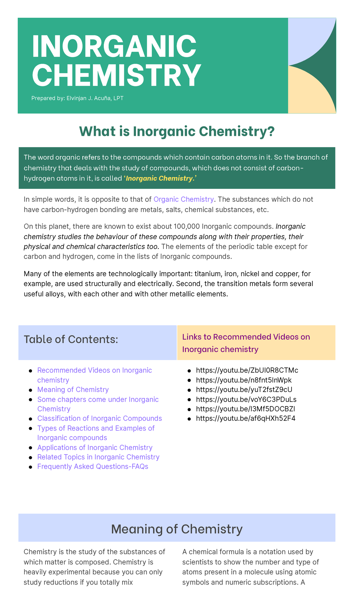 Inorganic Chemistry Study Notes - What Is Inorganic Chemistry ...