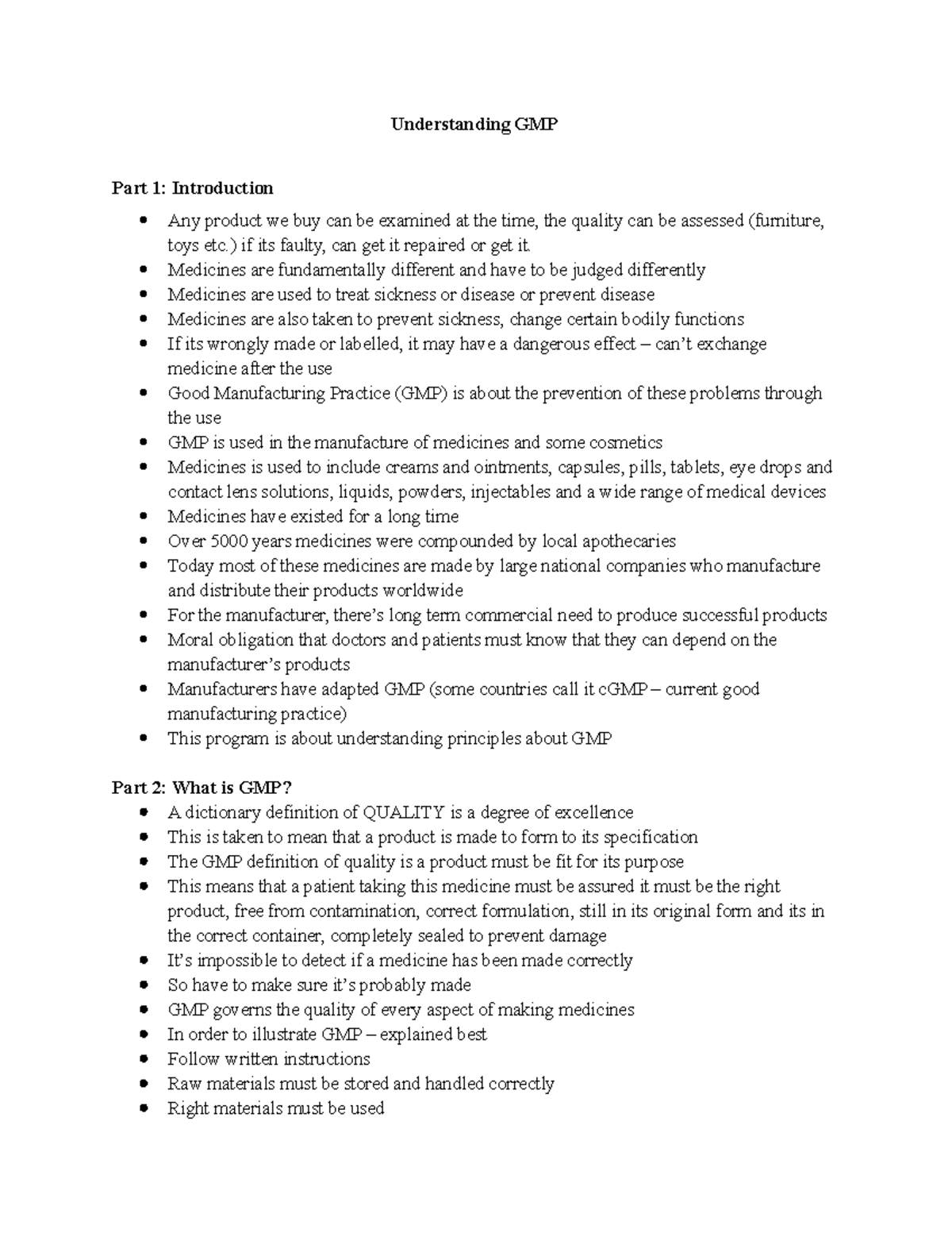 Understanding GMP - assignment - Understanding GMP Part 1: Introduction ...