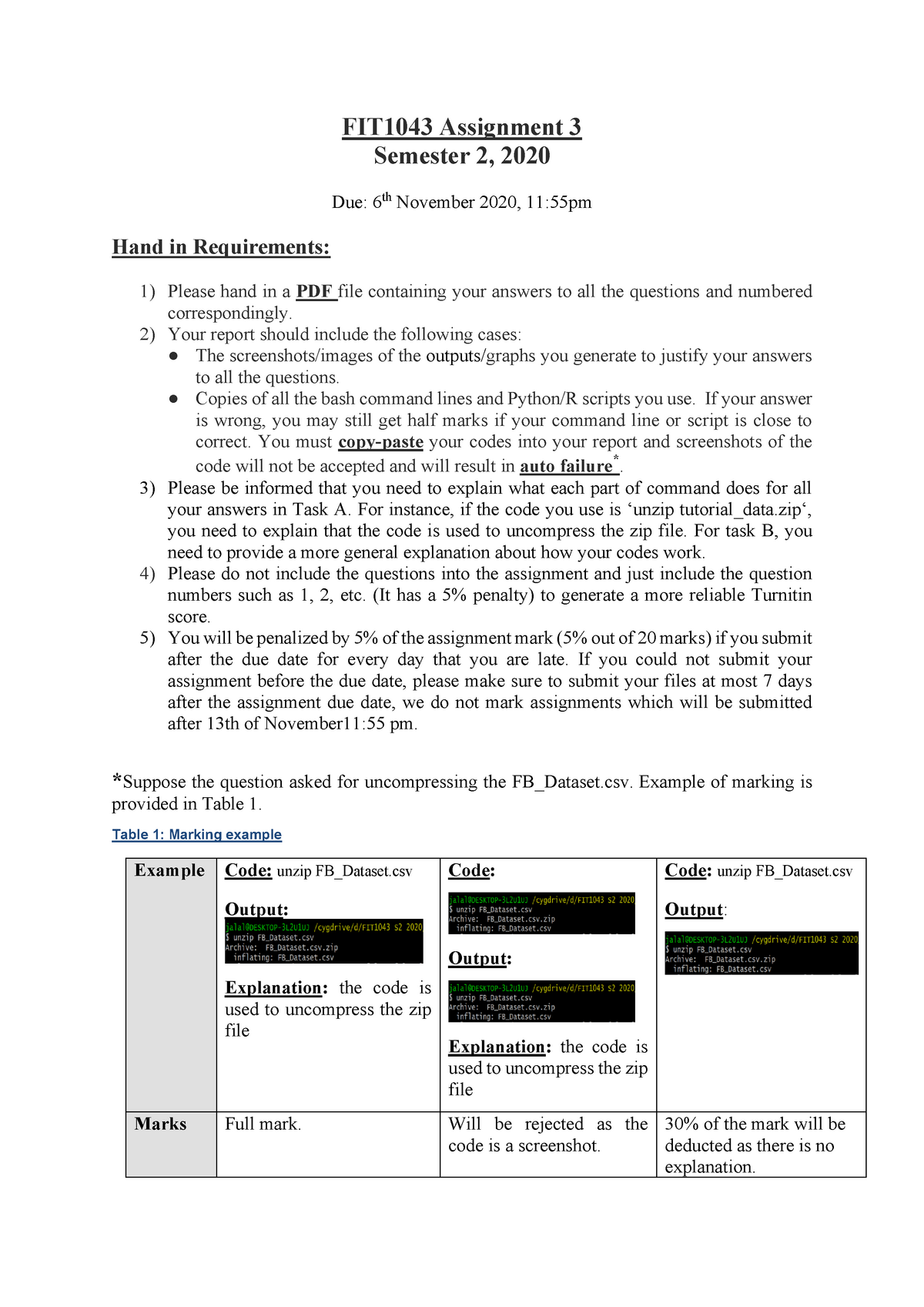 FIT1043 Assignment 3 Specification - FIT1043 Assignment 3 Semester 2 ...