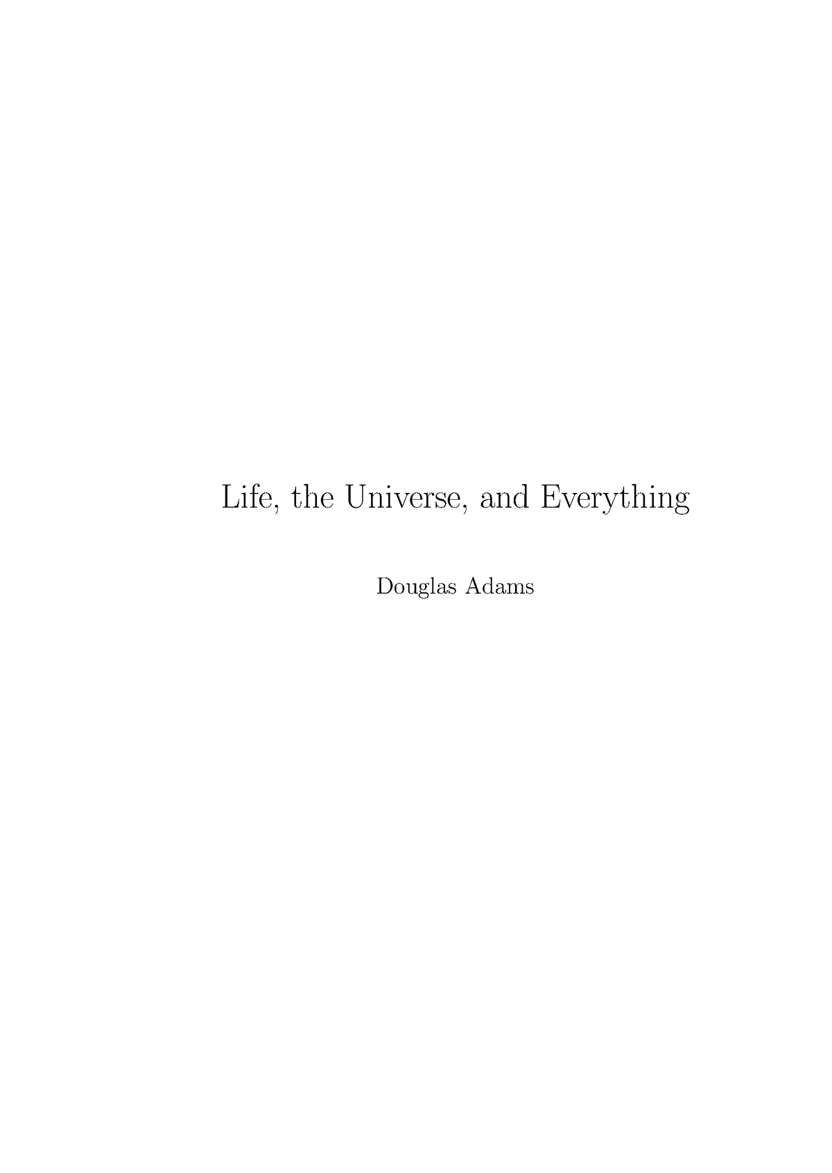 Life Universe And Everything Pdf Full Life The Universe And