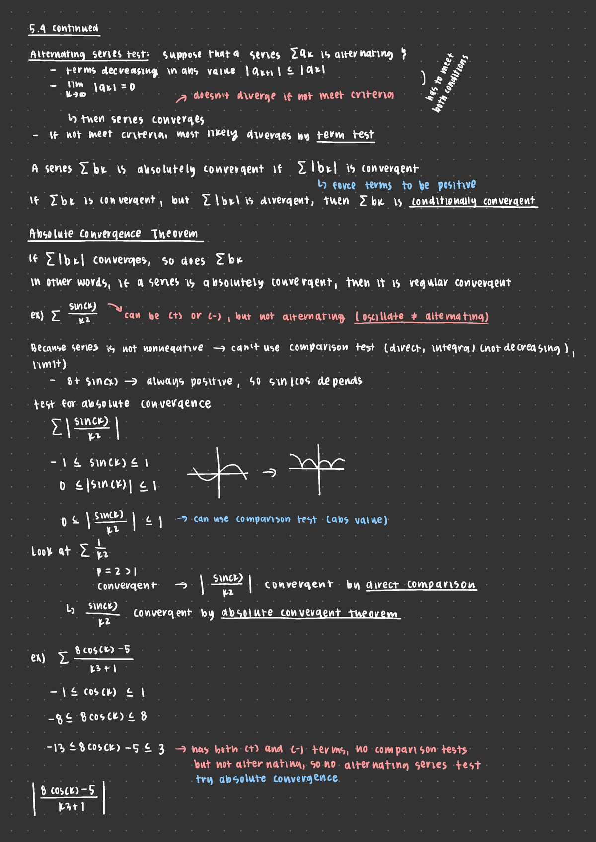 Calculus 2 Lecture 20 Notes - 5.4cont-inuedn-ltevnatingser/-est ...