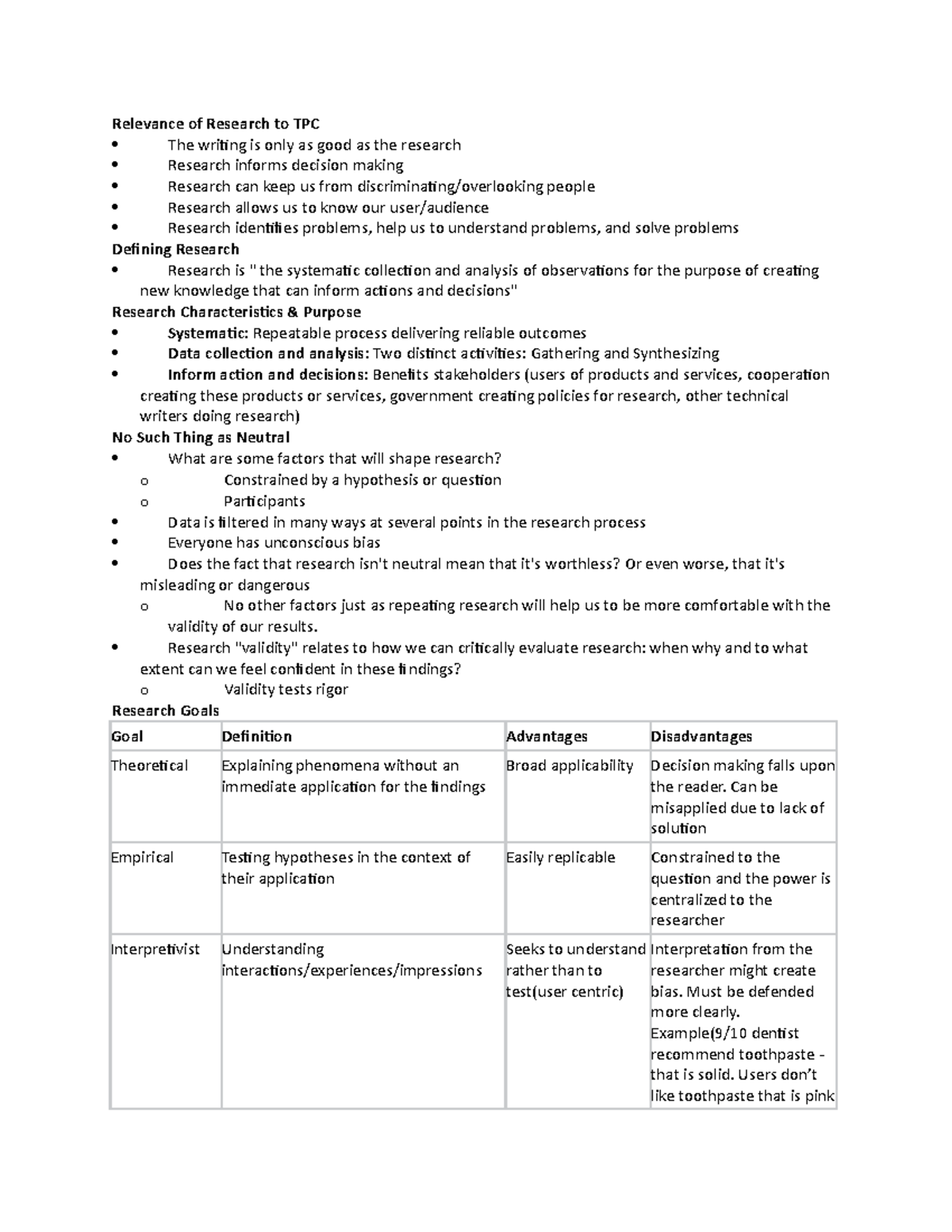 Relevance of Research to TPC - Research relates to how we can ...