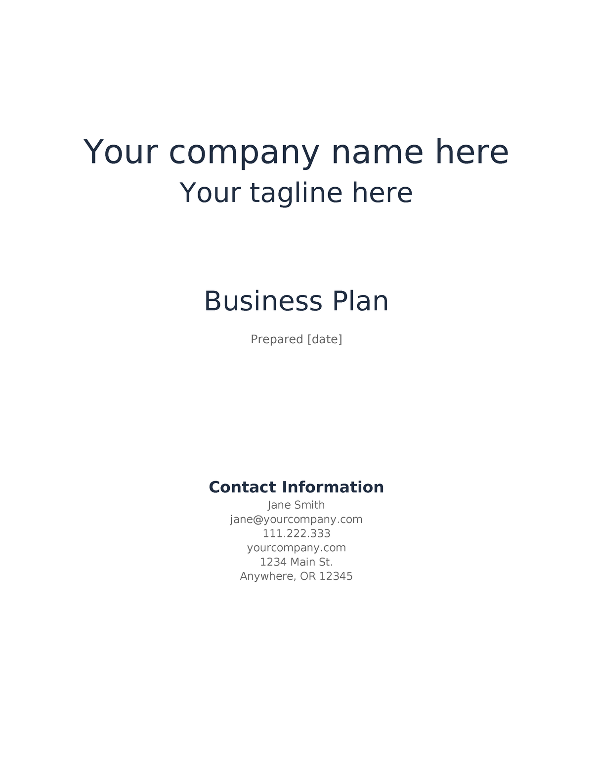 ICT BUSINESS TEMPLATE - Your company name here Your tagline here ...