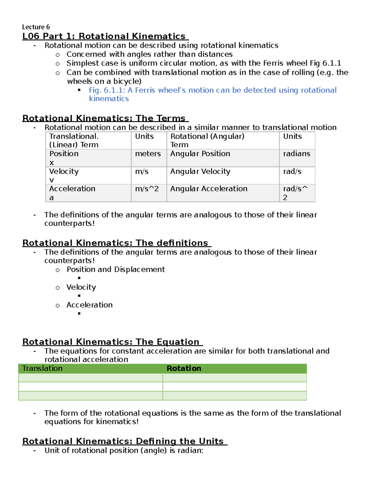 L06 Part 1 Lab assignment/report L06 Part 1 Rotational Kinematics