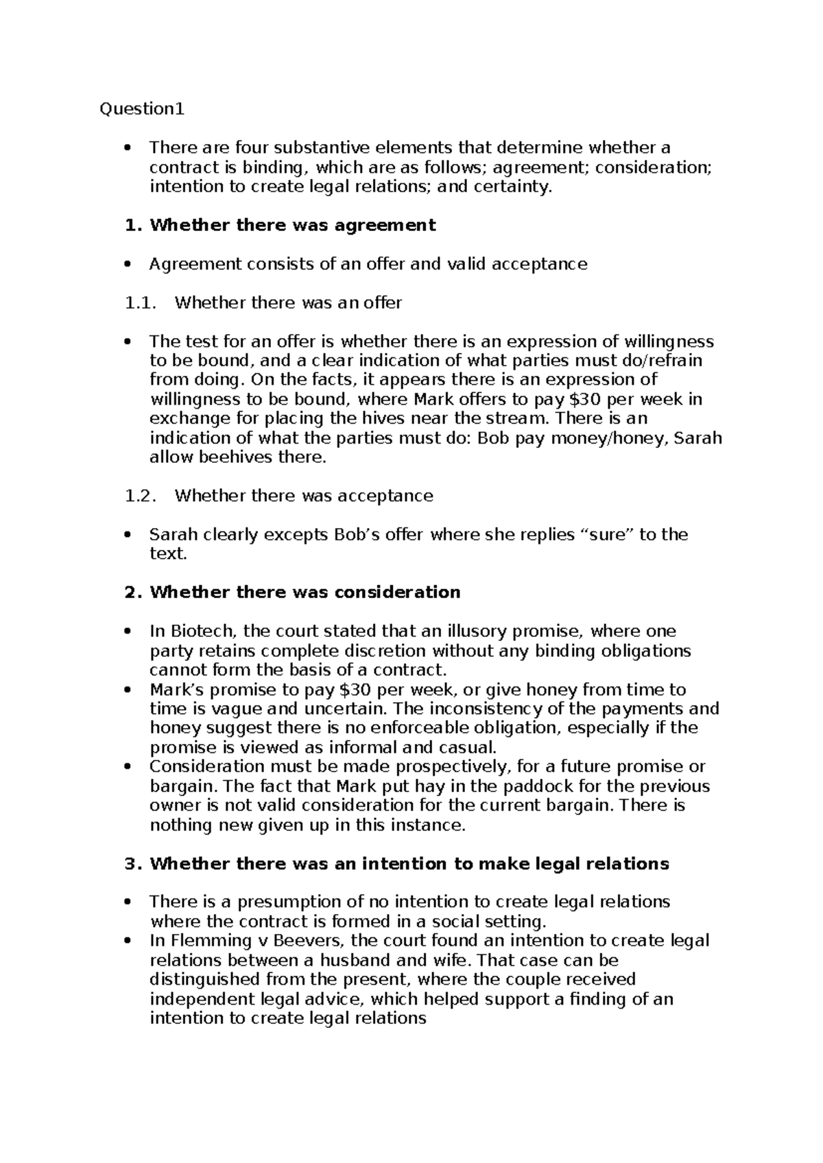 Contract Practise Questions - Question There are four substantive ...