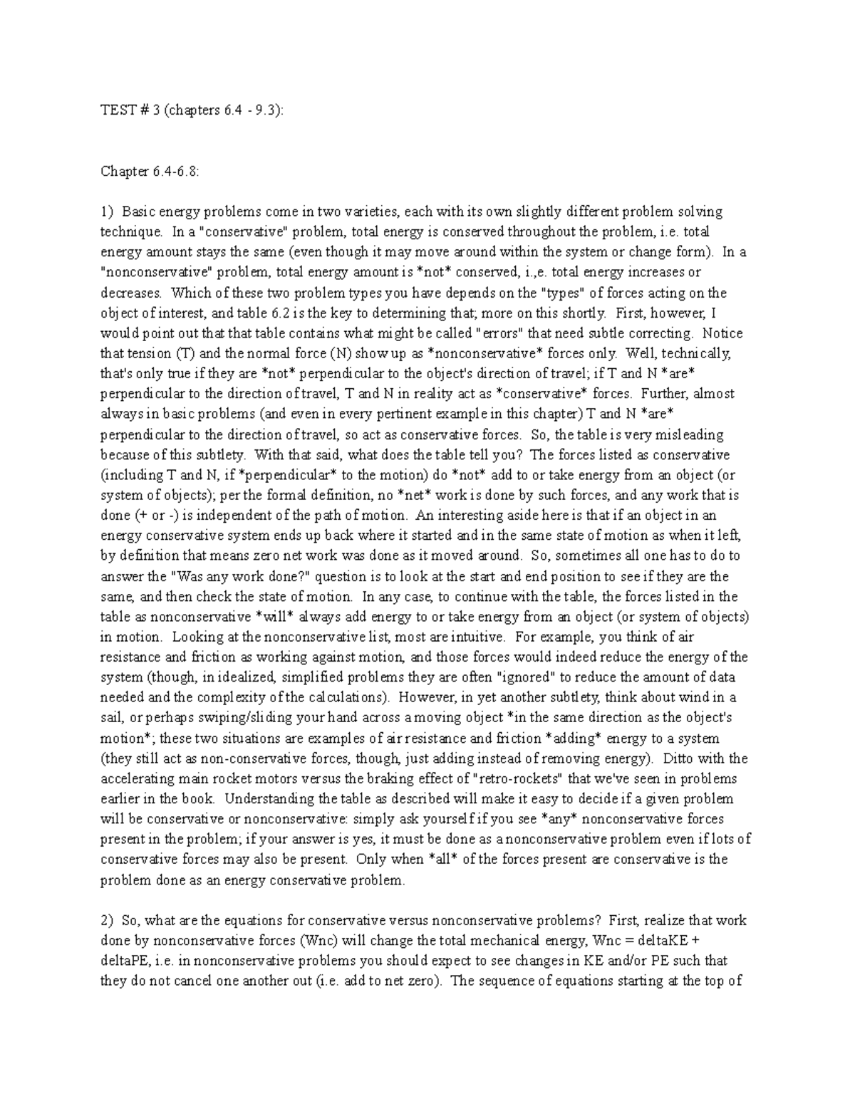 Test #3 - Test 3 Prep - TEST # 3 (chapters 6 - 9): Chapter 6.4-6: Basic ...