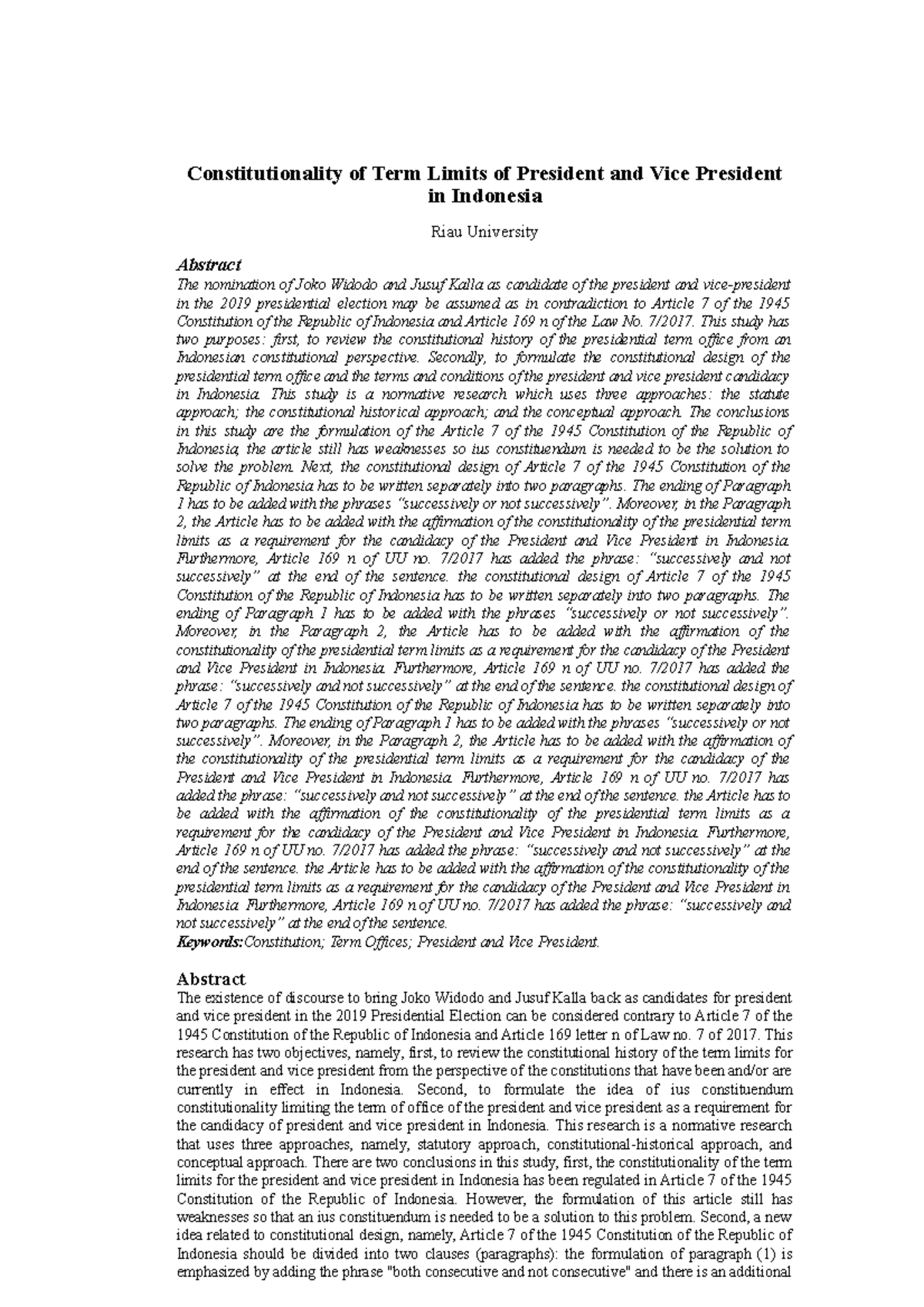 Constitutionality Limits Term Office Constitutionality of Term Limits