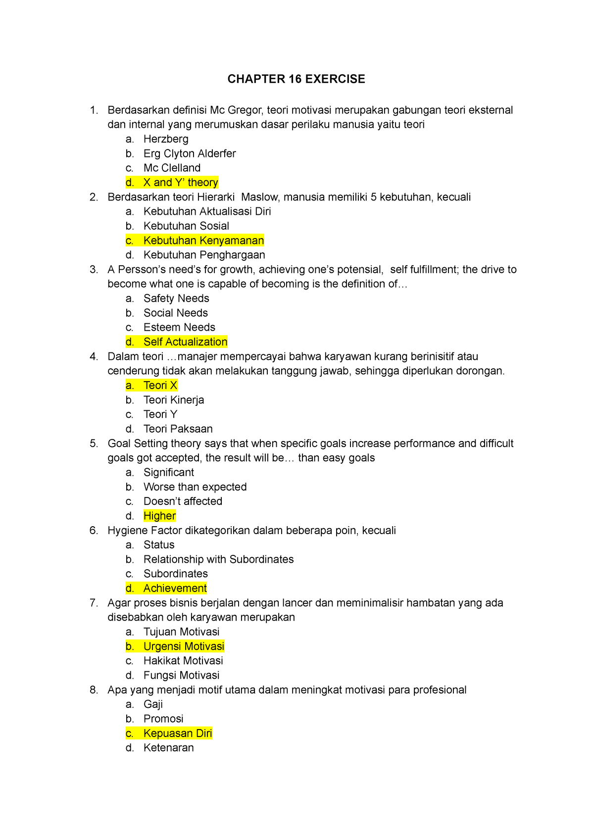 Latihan Soal Bab 16 - BAB 16 - CHAPTER 16 EXERCISE Berdasarkan Definisi ...