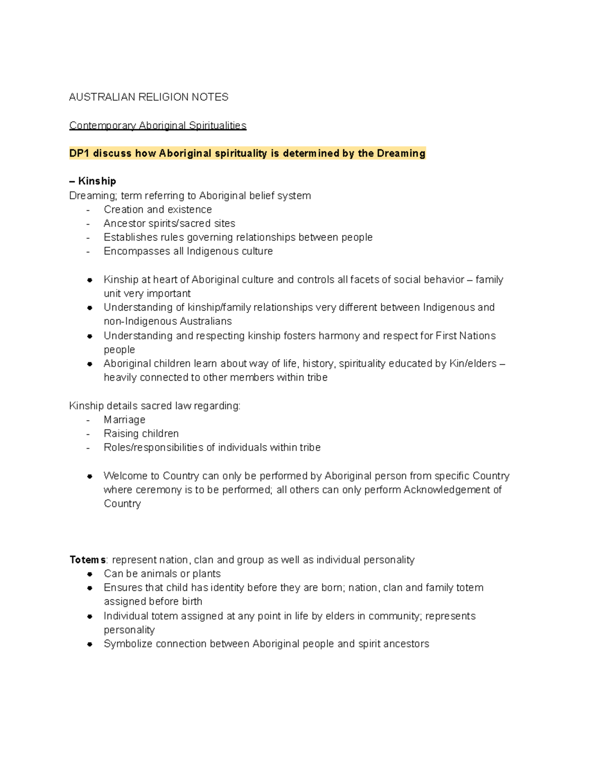 SOR - Topic 1 2023 - notes - AUSTRALIAN RELIGION NOTES Contemporary ...