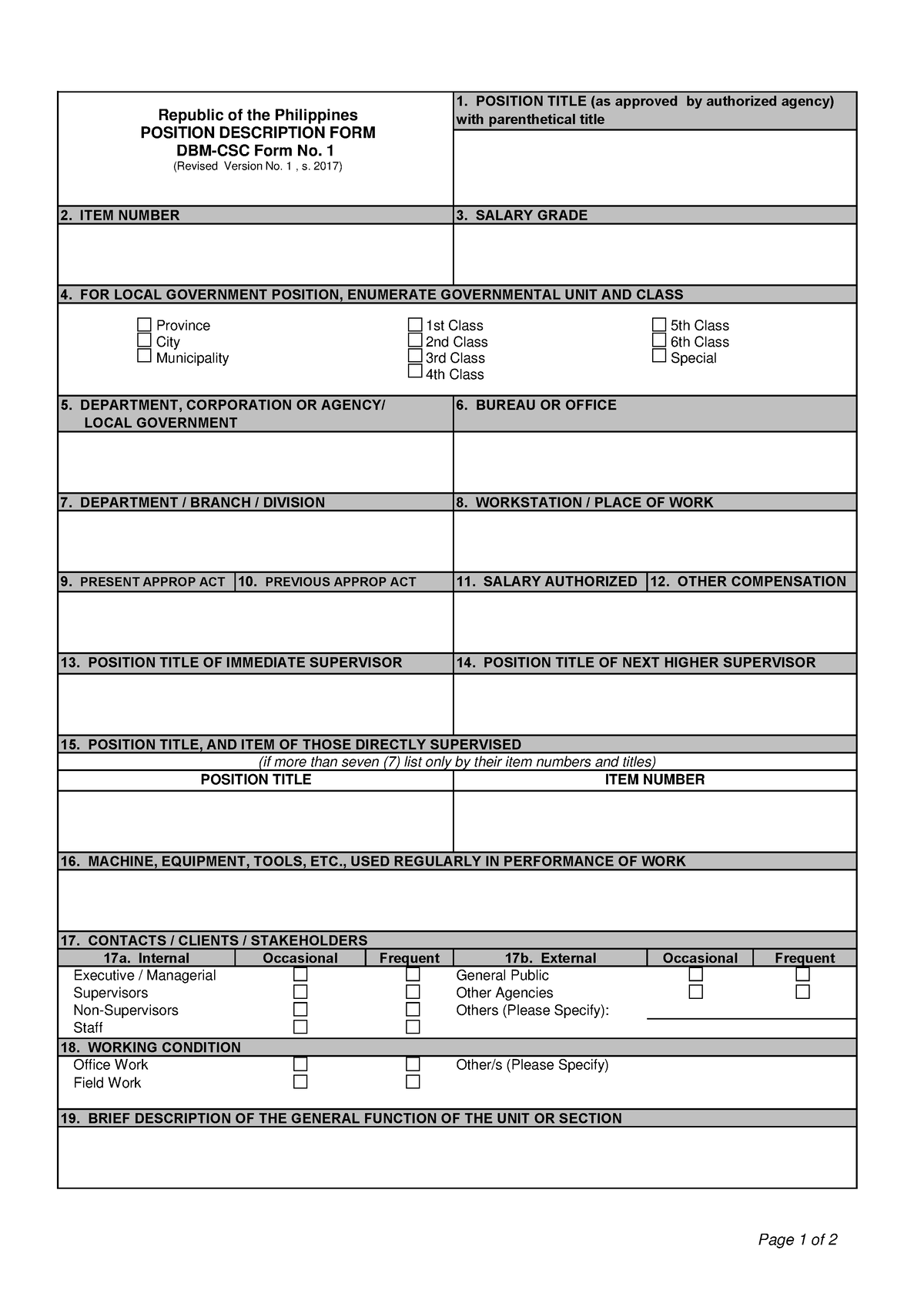 dbm-csc-form-no-1-position-description-forms-9-present-approp-act