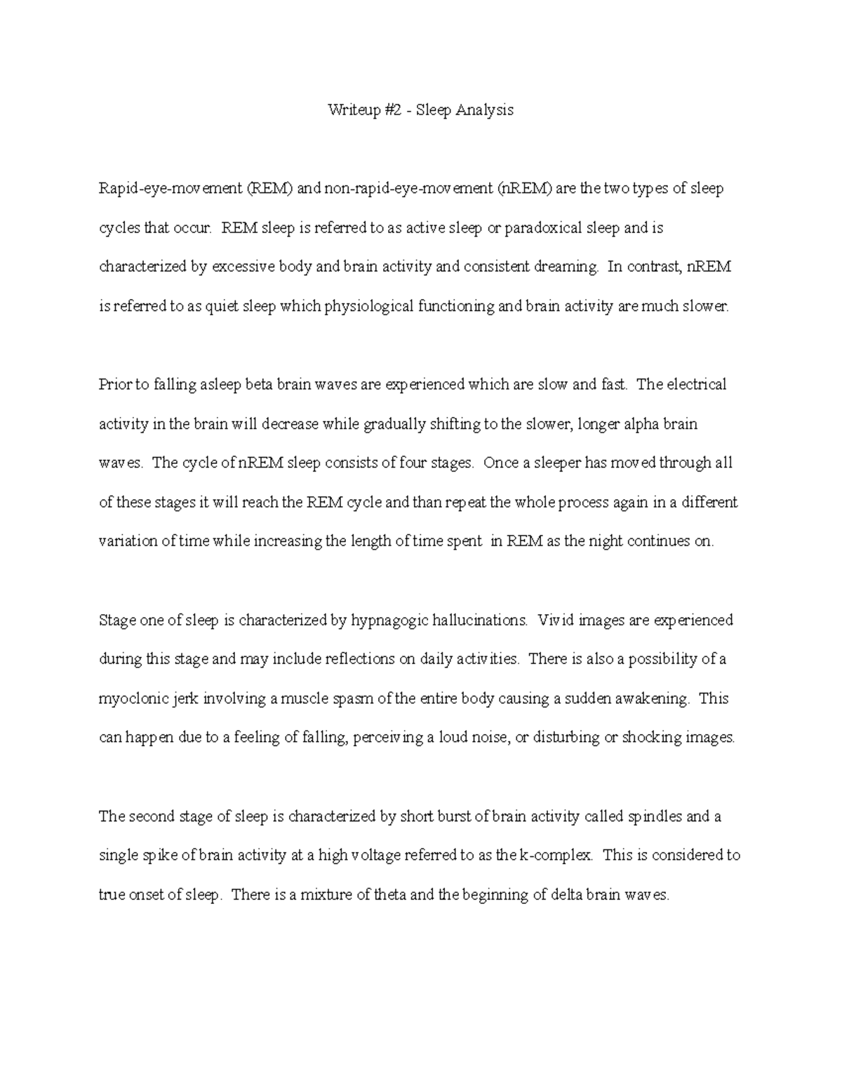 Psychology Write up #2 - sleep analysis - Writeup #2 - Sleep Analysis ...