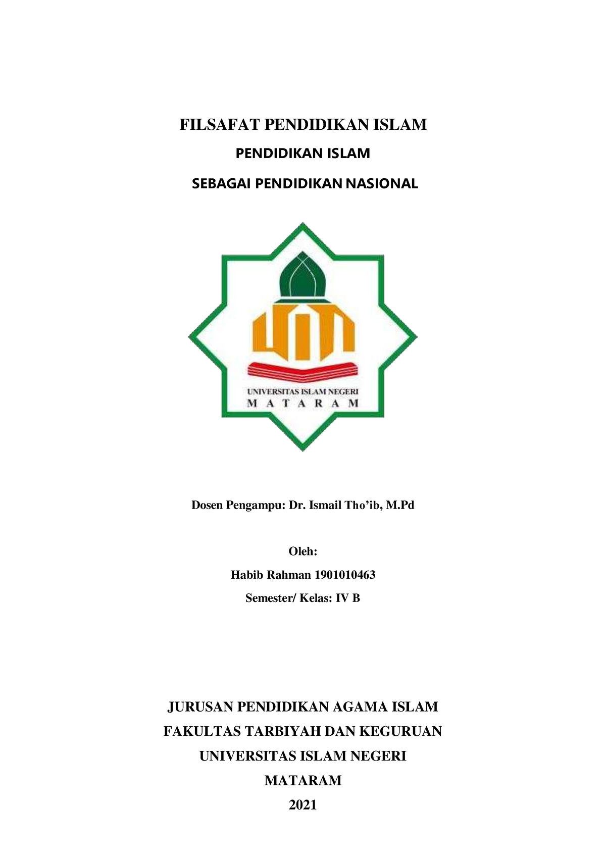 Filsafat Pendidikan Islam - FILSAFAT PENDIDIKAN ISLAM PENDIDIKAN ISLAM ...