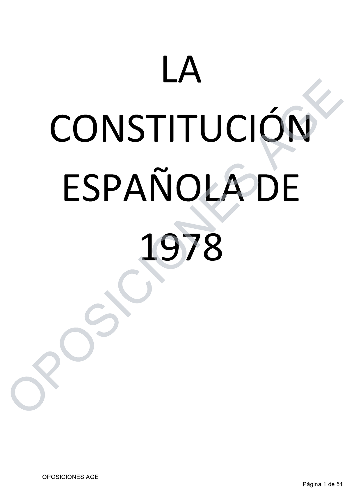 Constitucion- Esquema - LA CONSTITUCI”N ESPA—OLA DE 1978 OPOSICIONES ...