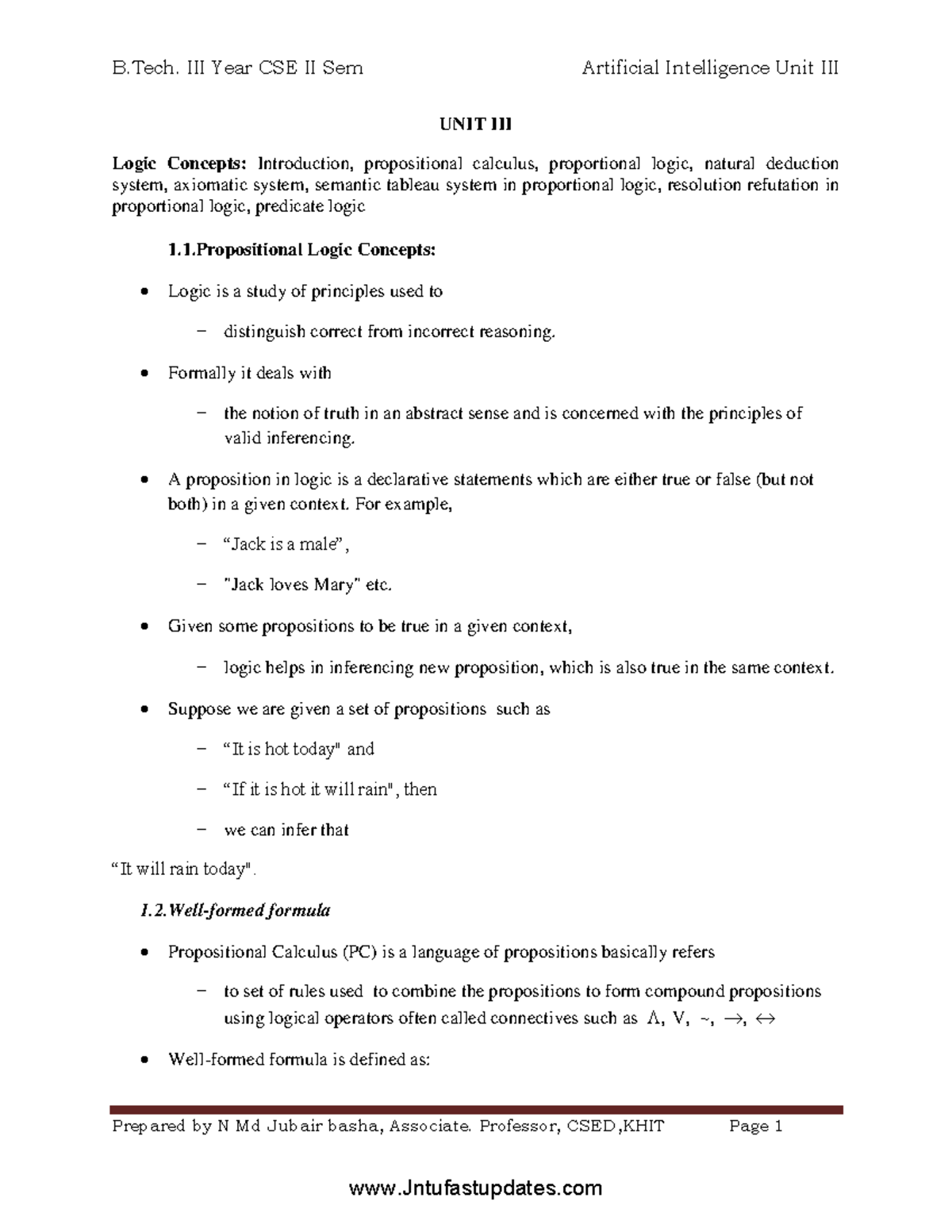 AI R16 - UNIT-3 - UNIT 3 NOTES - Prepared by N Md Jubair basha ...