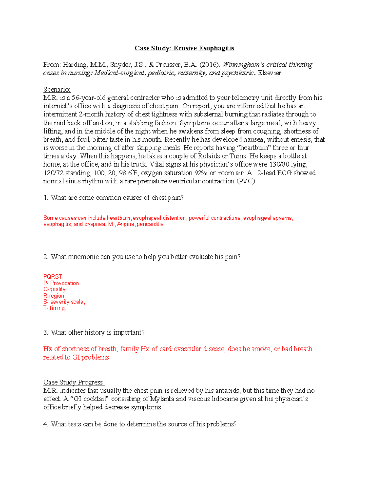 Case study erosive esophagitis copy - Case Study: Erosive Esophagitis ...
