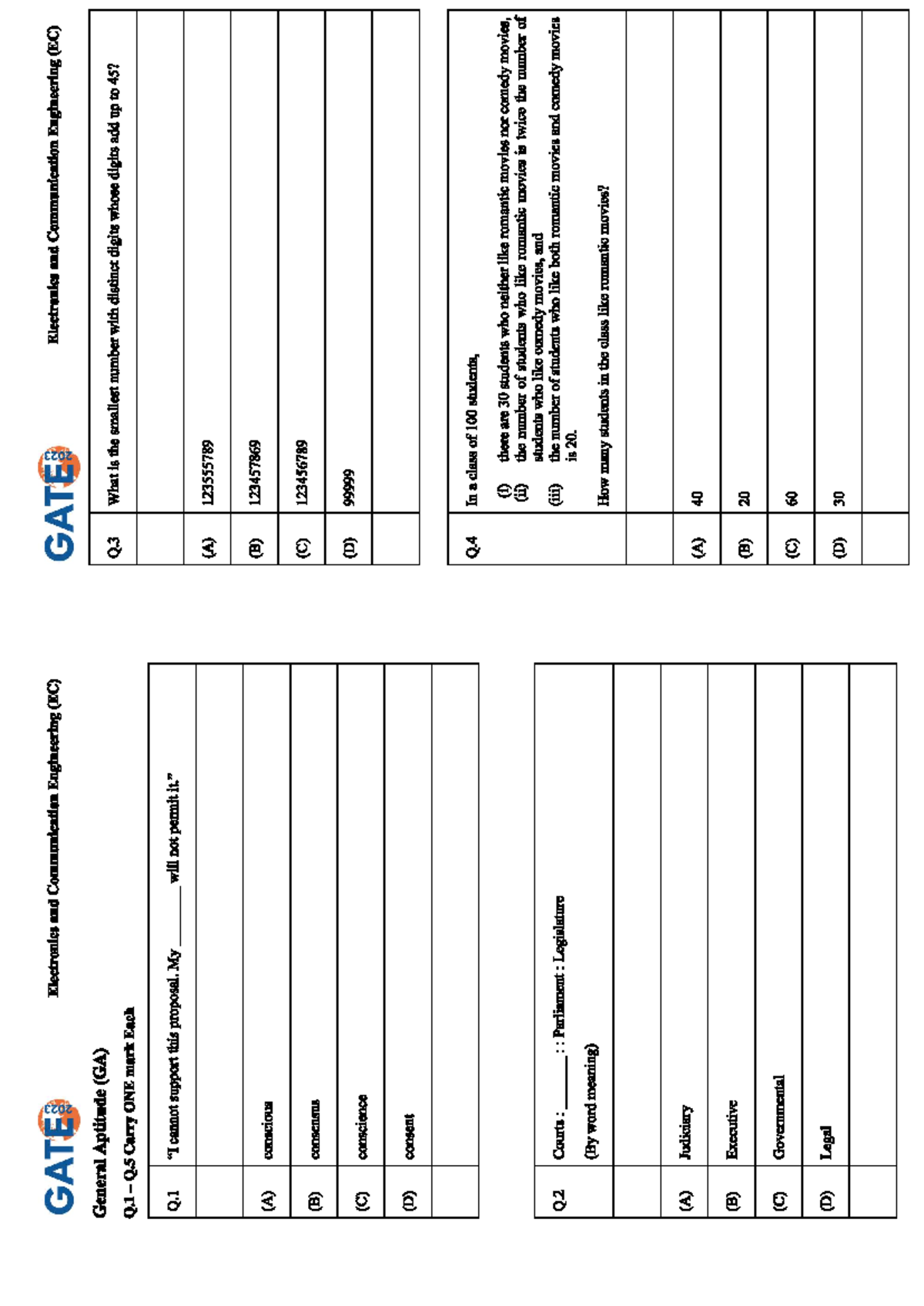 GATE 2024 Question Paper ECE Basic Concepts of Economics Studocu