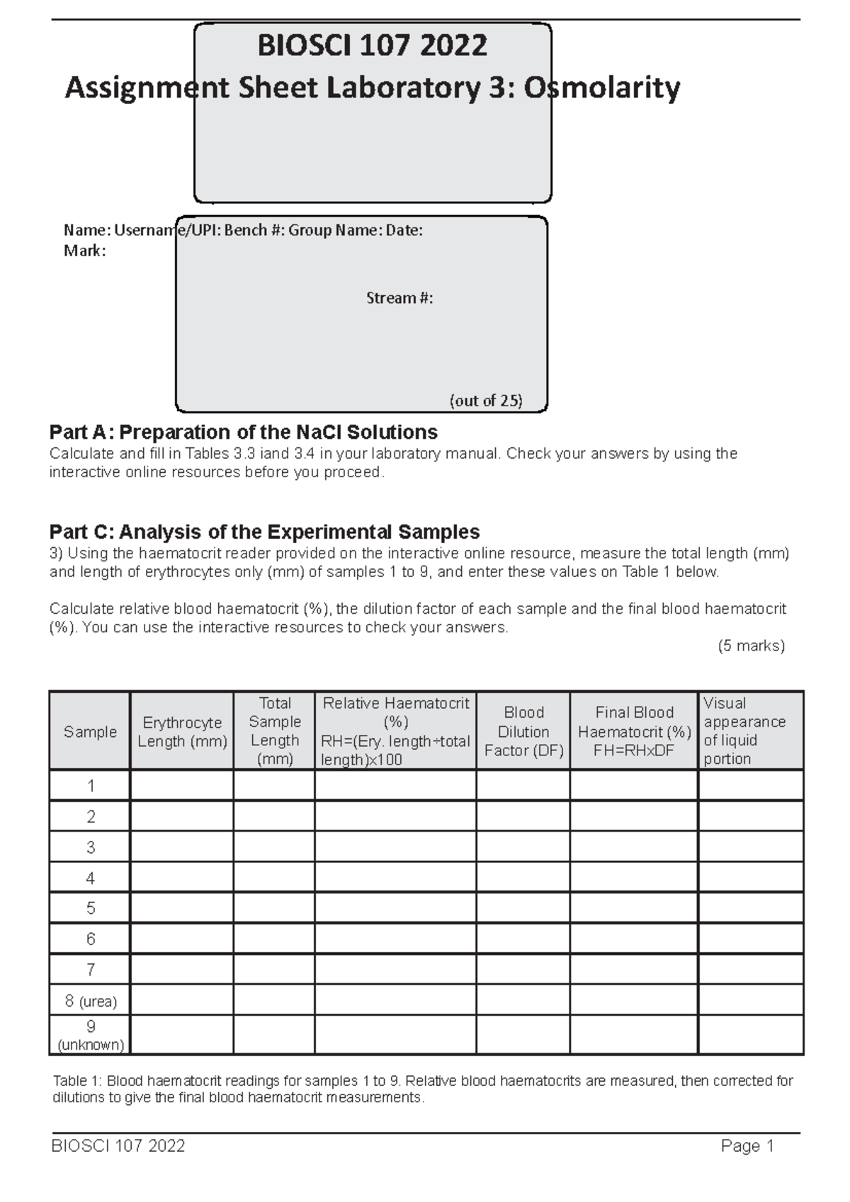 3 assignment sheet