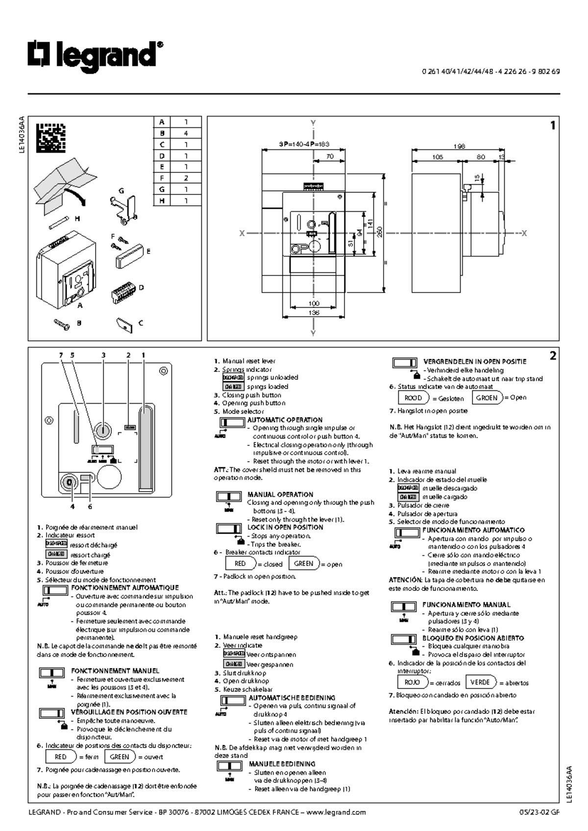 LE14036 AA - LEGRAND - Pro and Consumer Service - BP 30076 - 87002 ...