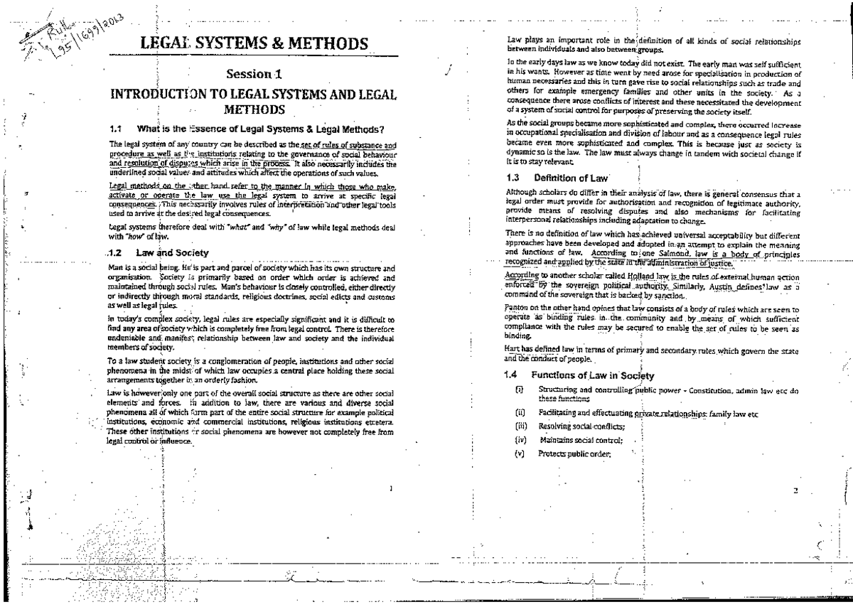 Legal Systems and Methods I Constitutional Law Studocu