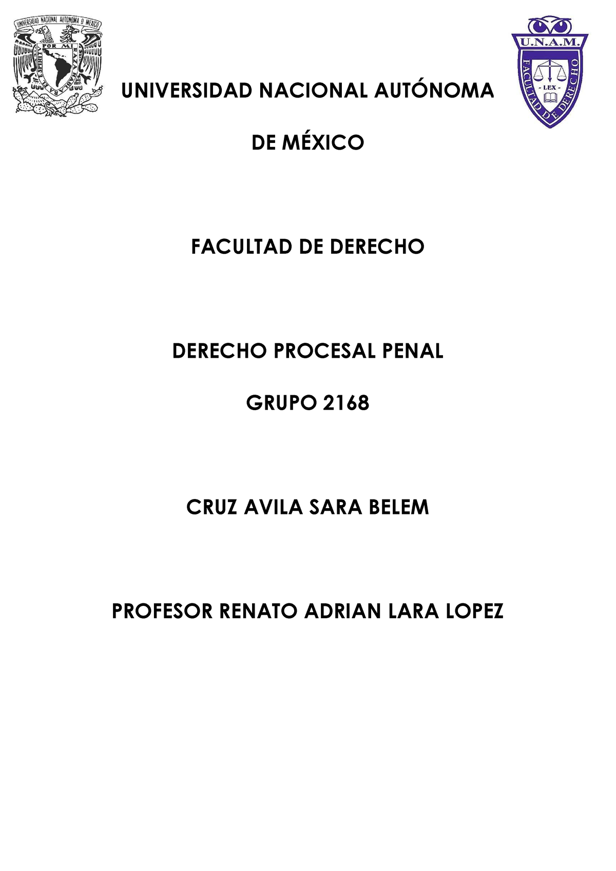 Sujetos - UNIVERSIDAD NACIONAL AUTÓNOMA DE MÉXICO FACULTAD DE DERECHO ...