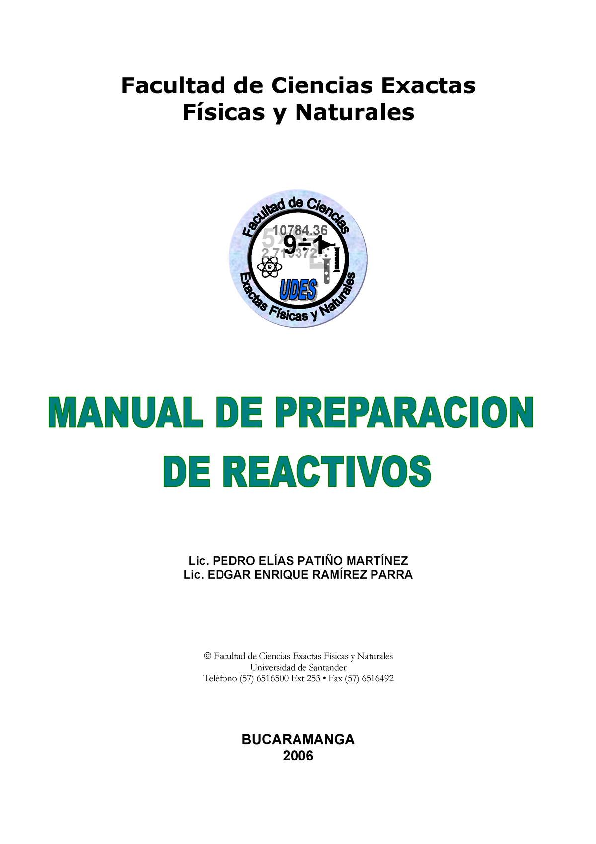 Manual De Preparación De Reactivos-06 - Facultad De Ciencias Exactas ...