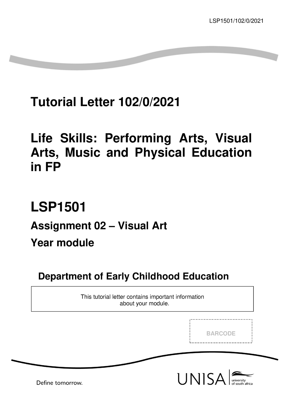 LSP1501 Tutorial Letter 102 - LSP1501/102/0/ Tutorial Letter 102/0 ...