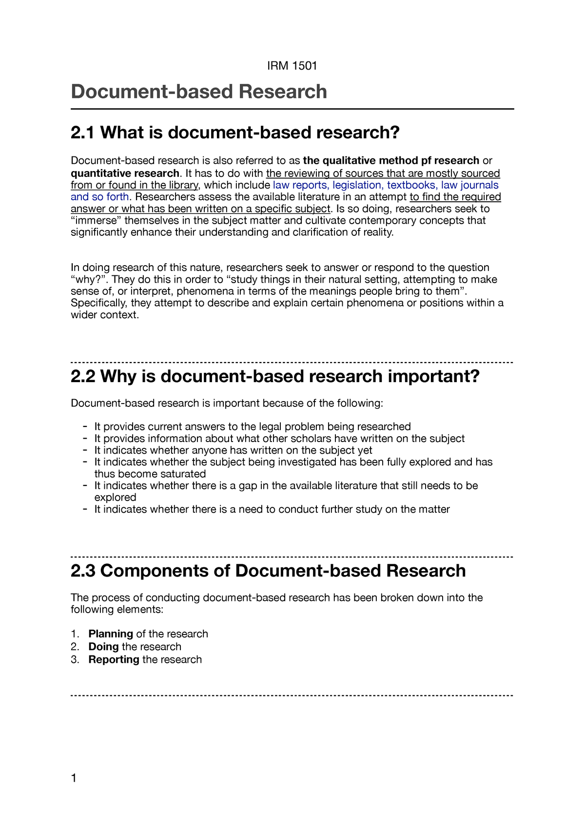 research study document