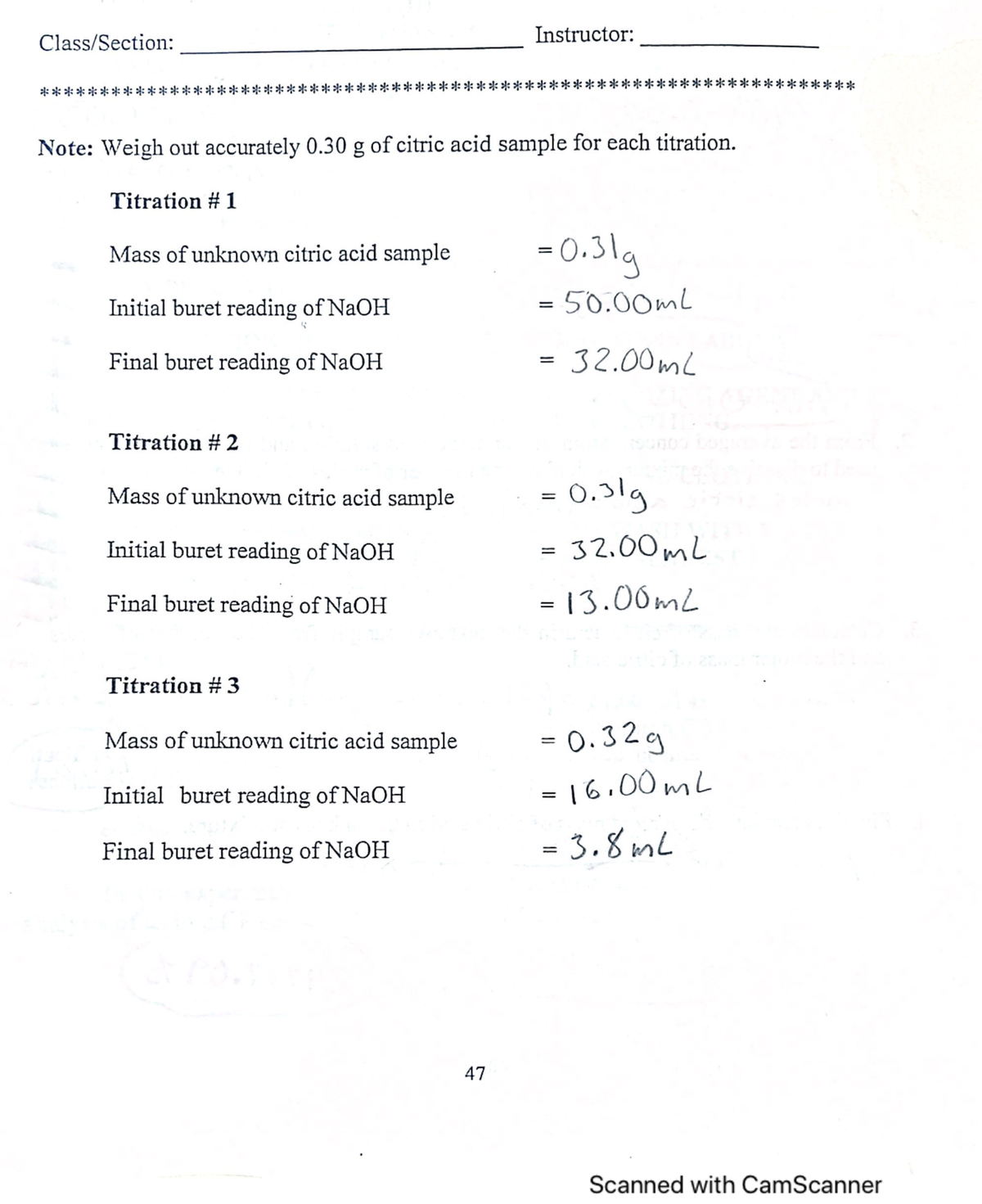 Titration p2 exp8 - lab report - CHEM 1101 - Studocu