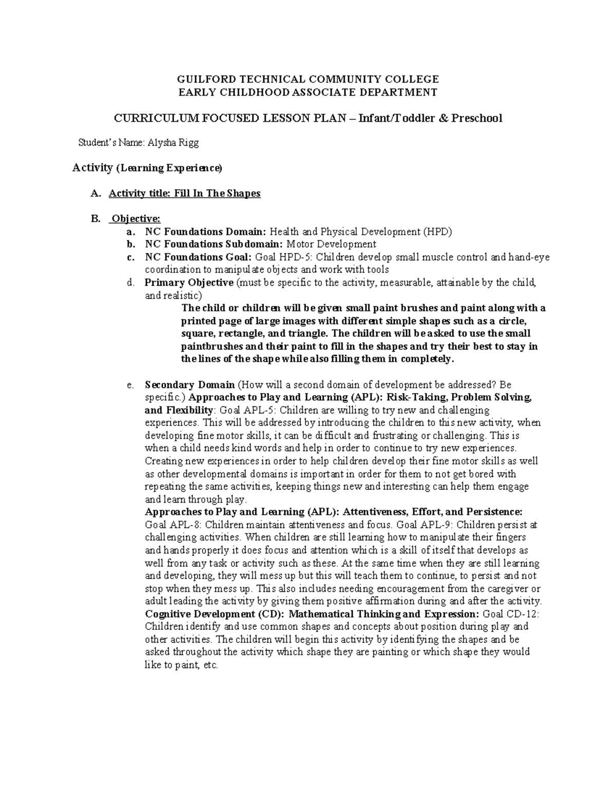 Lesson Plan Prep Assignment 2 - GUILFORD TECHNICAL COMMUNITY COLLEGE ...