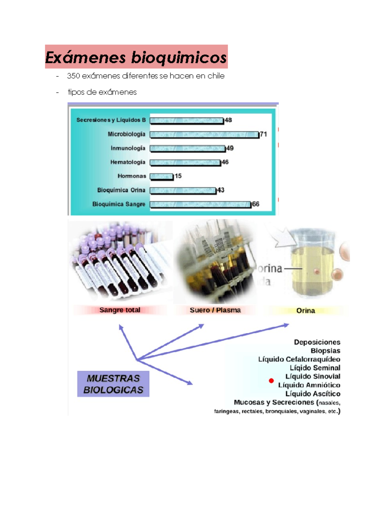 Clase 24 Examenes Bioquimicos - Exámenes Bioquimicos 350 Exámenes ...