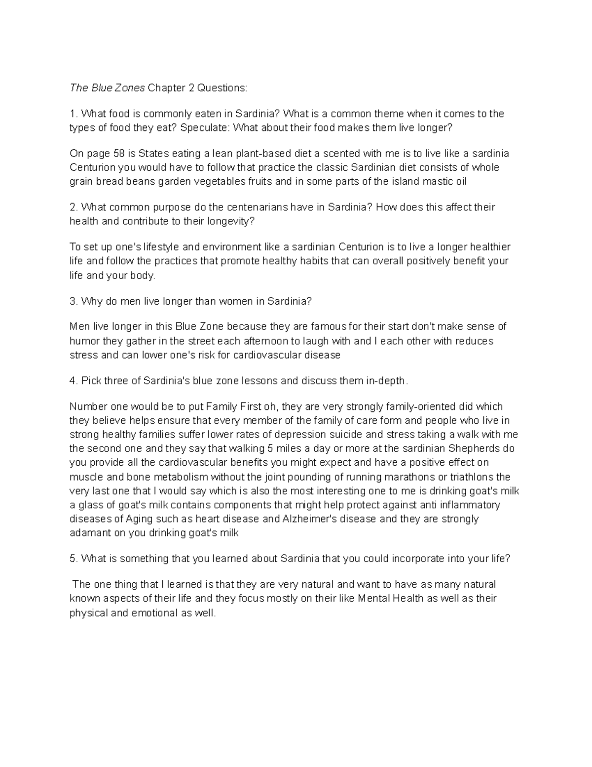 Copy of The Blue Zones Chapter 2 Questions - The Blue Zones Chapter 2 ...