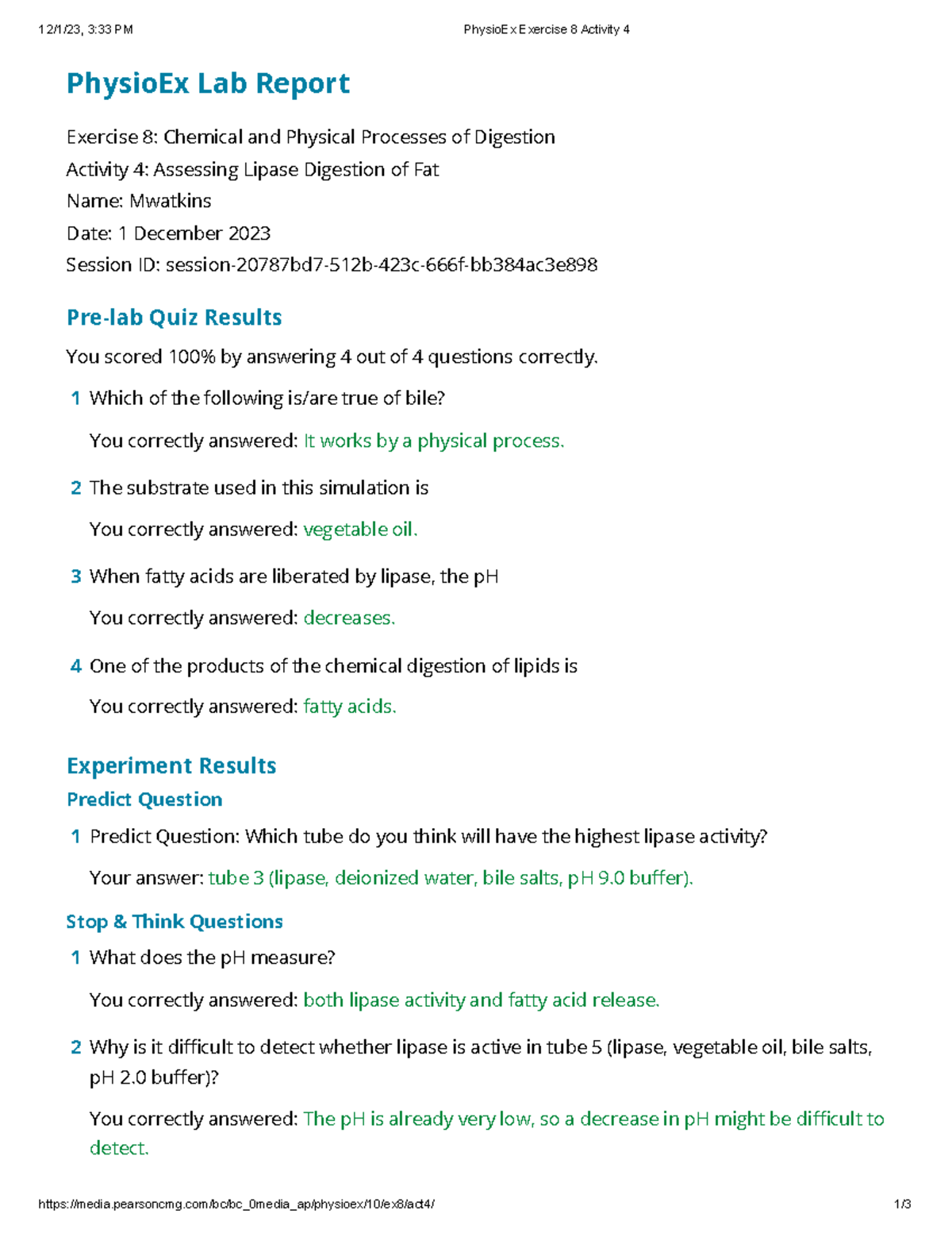 Physio Ex Exercise 8 Activity 4 - Pearsoncmg/bc/bc_0media_ap/physioex ...