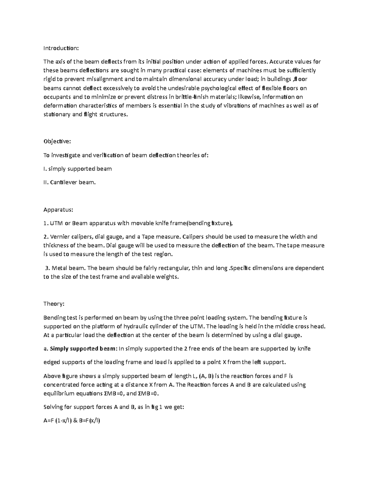 Beam 1 - Lecture notes 1 - Introduction: The axis of the beam deflects ...