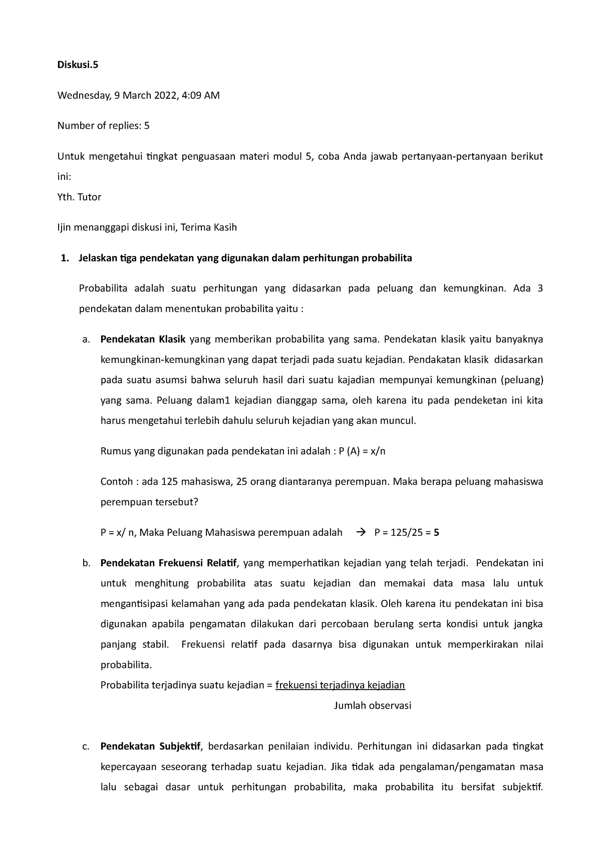 Diskusi 5 Statistik Sosial ISIP4215 - Diskusi. Wednesday, 9 March 2022 ...