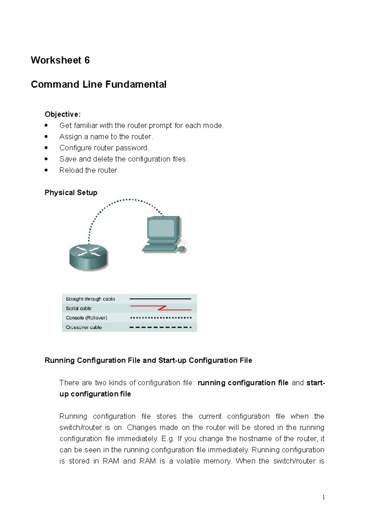Lab 6 Command Line Fundamental - Worksheet 6 Command Line Fundamental ...