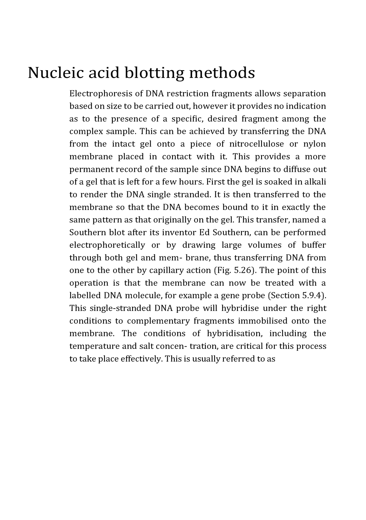 Nucleic Acid Blotting Methods Nucleic Acid Blotting Methods Electrophoresis Of Dna Restriction 2799