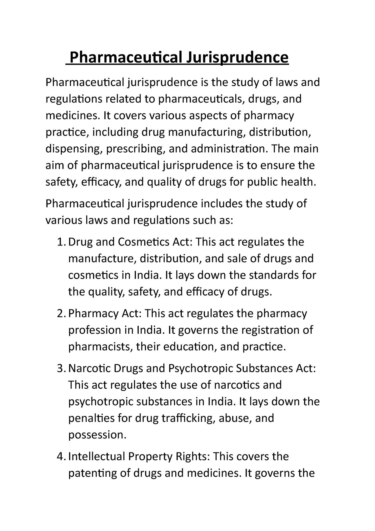 Pharmaceutical Jurisprudence - Pharmaceutical Jurisprudence ...